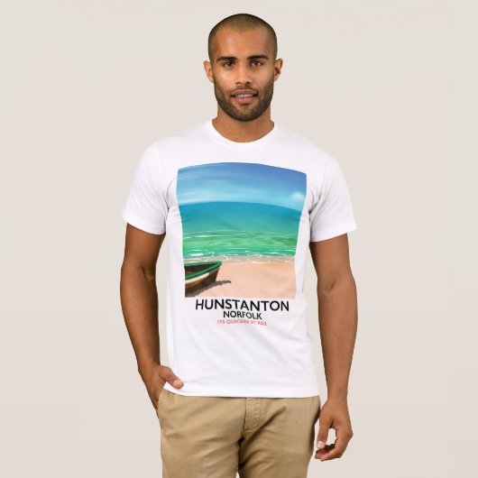 Hunstanton Norfolk Beach Reiseplakat T-Shirt (Vorne ganz)