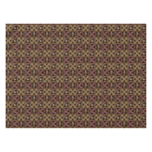 Hunt Club Kariert mit Wildlife Game | Fall Pattern Tischdecke (Vorderseite (Horizontal))