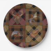 Hunt Club Kariert mit Wildlife Game Pappteller (Vorderseite)
