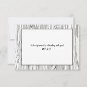 "Hunt is over" Rustic Wood Antler Wedding RSVP Einladung (Rückseite)