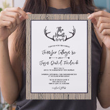 "Hunt is Over" Rustikale Antler Barnwood-Hochzeit