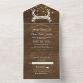 "Hunt is Over" Rustikale Antler Strings Light Wedd All In One Einladung (Innen Boden)