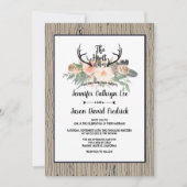 "Hunt is Over" Rustikale Boho Blumenhochzeit Einladung (Vorderseite)