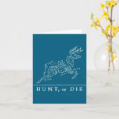 Hunt Or Die Funny Hunting Quote Deer Butcher Chart Karte (Gelbe Blume)