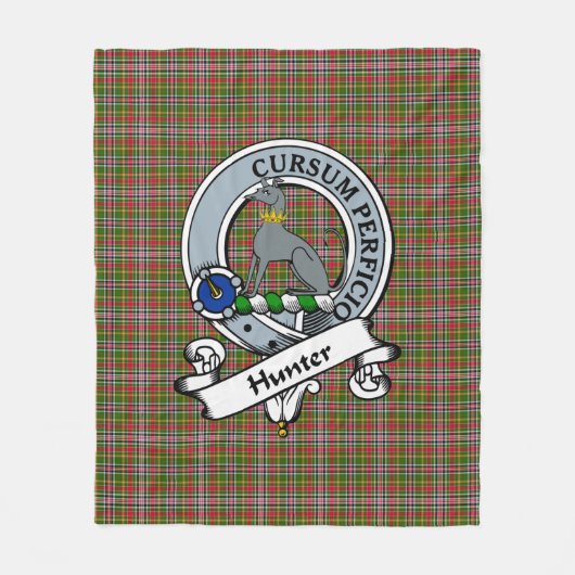 Hunter 1819 Clan Abzeichen Tartan Kariert Fleecedecke (Vorderseite)
