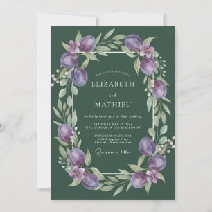 Hunter Amethyst Ranunkel Eukalyptus Hochzeit Einladung