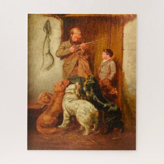 Hunter and Boy von Arthur Fitzwilliam Tait 1876 Puzzle (Vertikal)