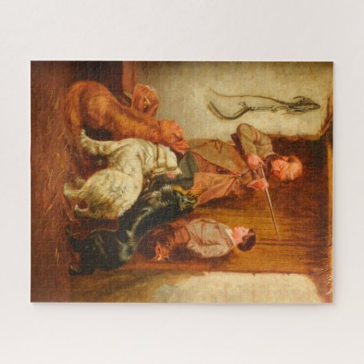 Hunter and Boy von Arthur Fitzwilliam Tait 1876 Puzzle (Horizontal)