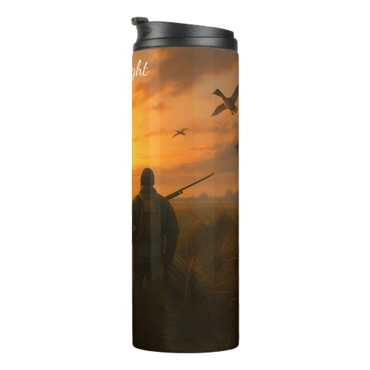 Hunter auf Sunset Marsh mit Enten Thermosbecher (Nach rechts gedreht)