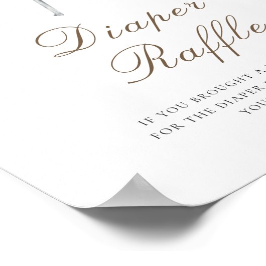 Hunter baby shower - diaper raffle poster (Ecke)