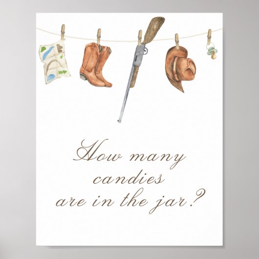 Hunter baby shower - guess how many candies in jar poster (Vorne)