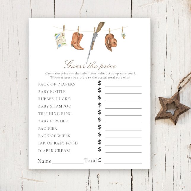 Hunter baby shower - Price Guess Game (Von Creator hochgeladen)