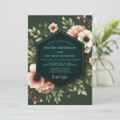 Hunter Blush Nocturne Wedding Einladung (Stehend Vorderseite)