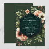 Hunter Blush Nocturne Wedding Einladung (Vorne/Hinten)