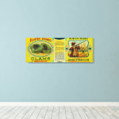 Hunter Clams LabelMilbridge, ME Leinwanddruck (Insitu (Holzboden))