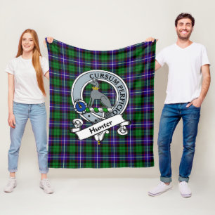 Hunter Clan Abzeichen Tartan Kariert Fleecedecke