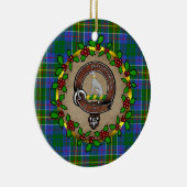 Hunter Clan Abzeichen & Tartan Personalisierte Wei Keramik Ornament (Rechts)