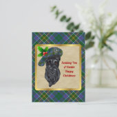 Hunter Clan Abzeichen & Tartan Weihnachts Postkart Postkarte (Stehend Vorderseite)