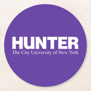Hunter College CUNY Akademisches Logo Runder Pappuntersetzer