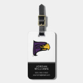 Hunter College Hawk Profil Maskottchen Gepäckanhänger (Vorderseite vertikal)