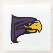 Hunter College Hawk Profil Maskottchen Glasuntersetzer (Vorderseite)