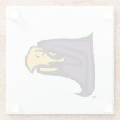 Hunter College Hawk Profil Maskottchen Glasuntersetzer (Rückseite)