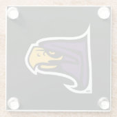Hunter College Hawk Profil Maskottchen Glasuntersetzer (Rückseite)