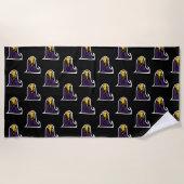 Hunter College Hawk Profil Maskottchen Strandtuch (Vorderseite)