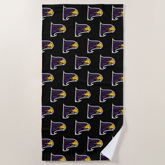 Hunter College Hawk Profil Maskottchen Strandtuch (Vorderseite)