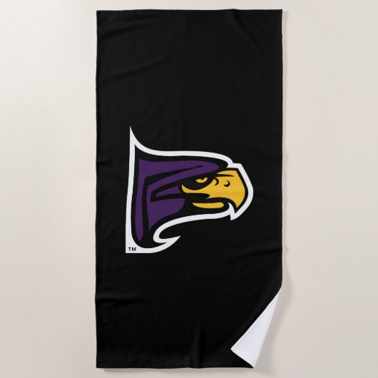 Hunter College Hawk Profil Maskottchen Strandtuch (Vorderseite)