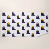 Hunter College Hawk Profil Maskottchen Strandtuch (Vorderseite)