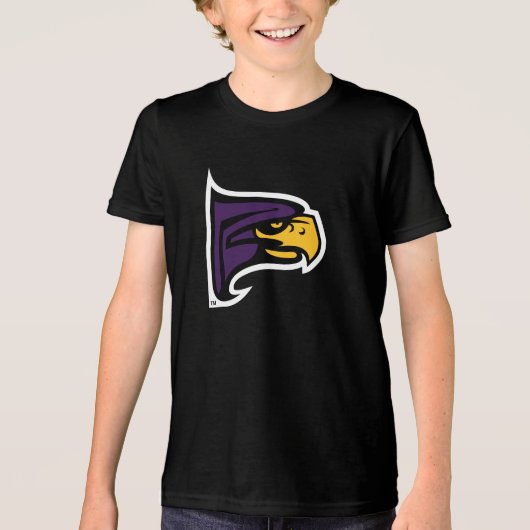 Hunter College Hawk Profil Maskottchen Tri-Blend Shirt (Vorderseite)