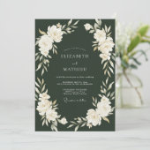 Hunter Cream Petal Hochzeit Einladung (Stehend Vorderseite)