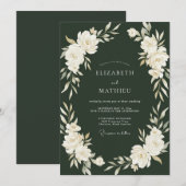 Hunter Cream Petal Hochzeit Einladung (Vorne/Hinten)