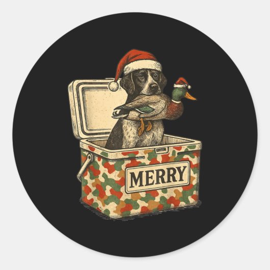 Hunter Dad Christmas Mallard Xmas Duck Lover Women Runder Aufkleber (Vorderseite)