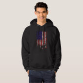 Hunter Deer Forest US Flag America Hunting Patriot Hoodie (Vorne ganz)