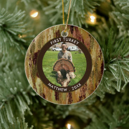 Hunter Erste TÜRKEI Foto Brown Green Personalisier Keramik Ornament