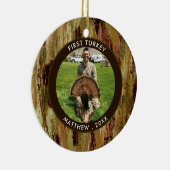 Hunter Erste TÜRKEI Foto Brown Green Personalisier Keramik Ornament (Rechts)