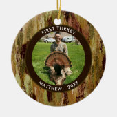 Hunter Erste TÜRKEI Foto Brown Green Personalisier Keramik Ornament (Vorne)