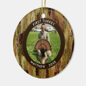 Hunter Erste TÜRKEI Foto Brown Green Personalisier Keramik Ornament (Links)