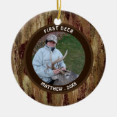 Hunter FIRST DEER Foto Brown Camouflage Keramik Ornament (Vorne)