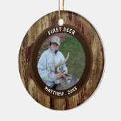 Hunter FIRST DEER Foto Brown Camouflage Keramik Ornament (Links)