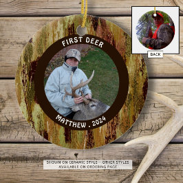Hunter FIRST DEER Foto Camouflage Personalisiert Keramik Ornament