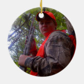 Hunter FIRST TÜRKEI Foto Camouflage Personalisiert Keramik Ornament (Hinten)