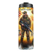 Hunter Fish Dee American Flag Thermosbecher (Vorderseite)