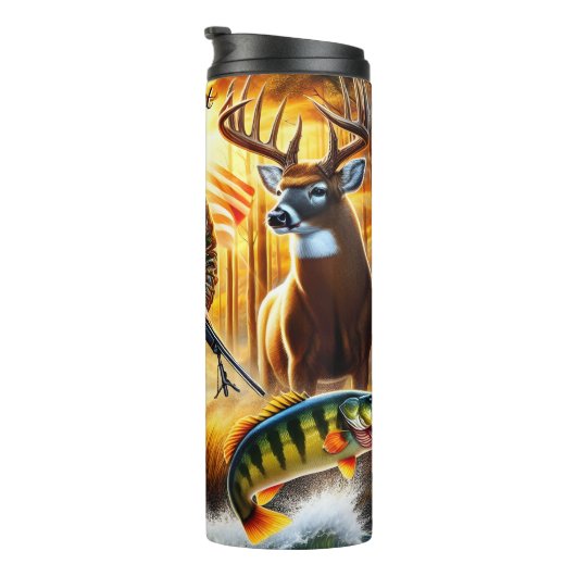 Hunter Fish Dee American Flag Thermosbecher (Nach rechts gedreht)