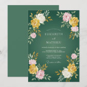 Hunter Gold Petal Hochzeit Einladung (Vorne/Hinten)