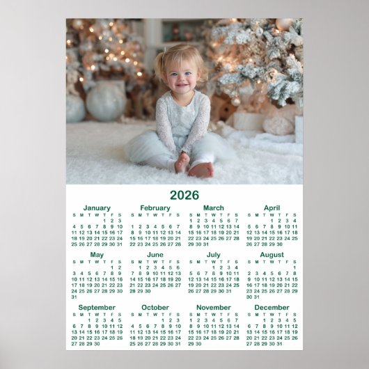 Hunter Green 2026 Photo Calendar 20x28 Poster (Vorne)