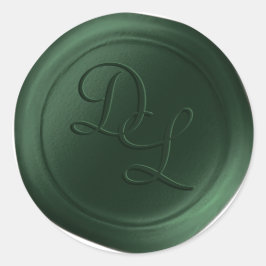 Hunter Green 2 Letter Monogram Wax Siegel Stickers