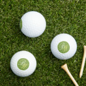 Hunter Green ⛳ ✨ Art Deco Initials Golfball (Insitu Gras)